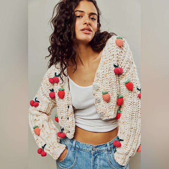 Free People Sweaters - Free People Strawberry Fields Cardigan XS